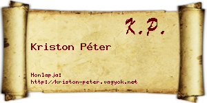 Kriston Péter névjegykártya